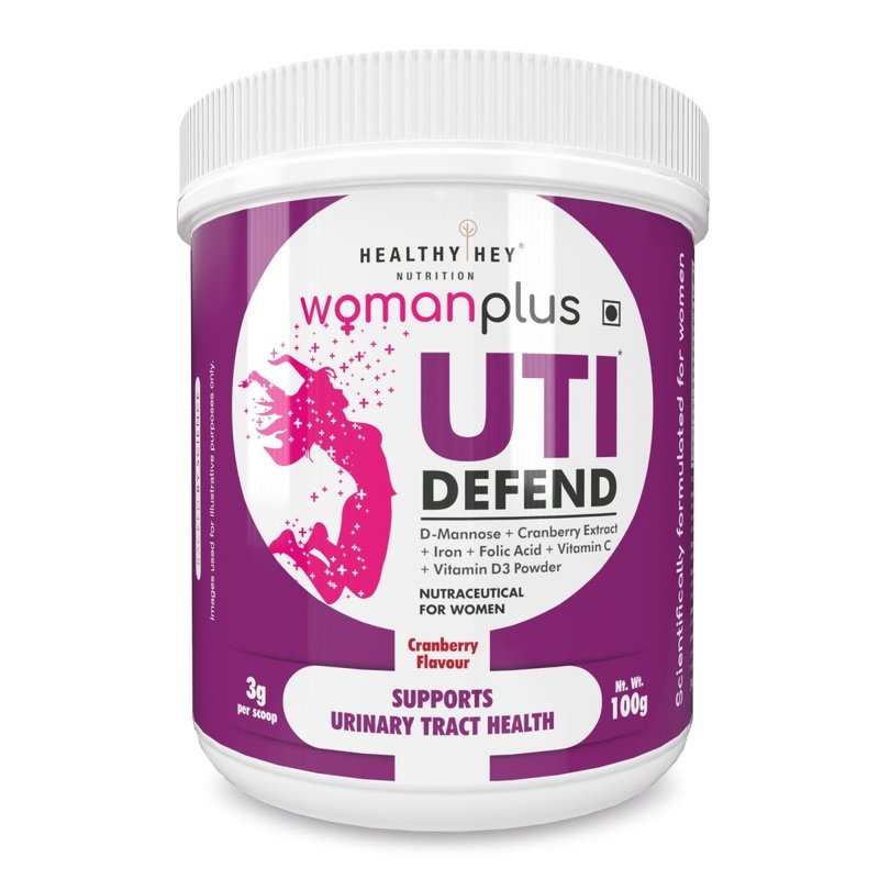Woman Plus UTI, Supports Urinary Tract Health Defend Cranberry Flavour Powder 100g - HealthyHey Nutrition