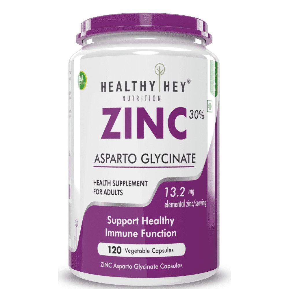 Zinc Asparto Glycinate Capsules - Enhanced Absorption - Supports Immune System & Neurological Function - 120 CT - HealthyHey Nutrition