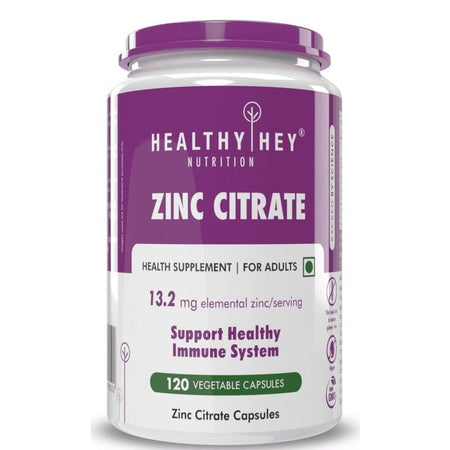 Zinc Citrate, Supports Immune and Immunity - 120 Veg Capsules - HealthyHey Nutrition